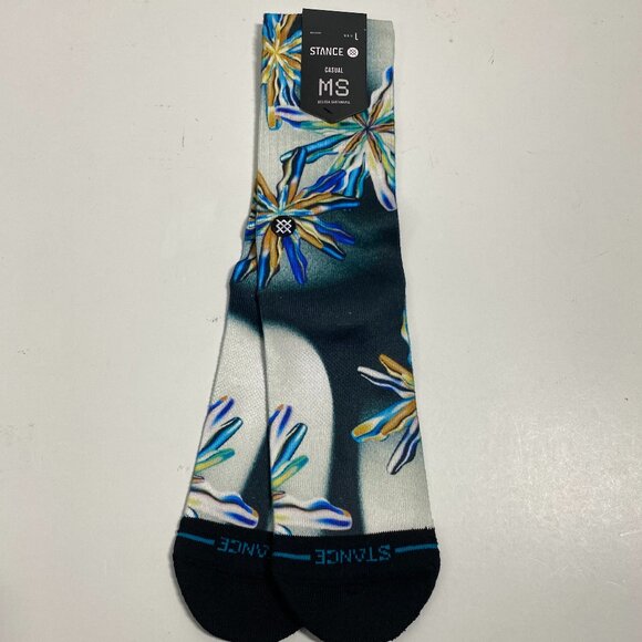 NWT Stance Melissa Santamaria Collection - Floral Print - Crew Socks – Large - Picture 1 of 4